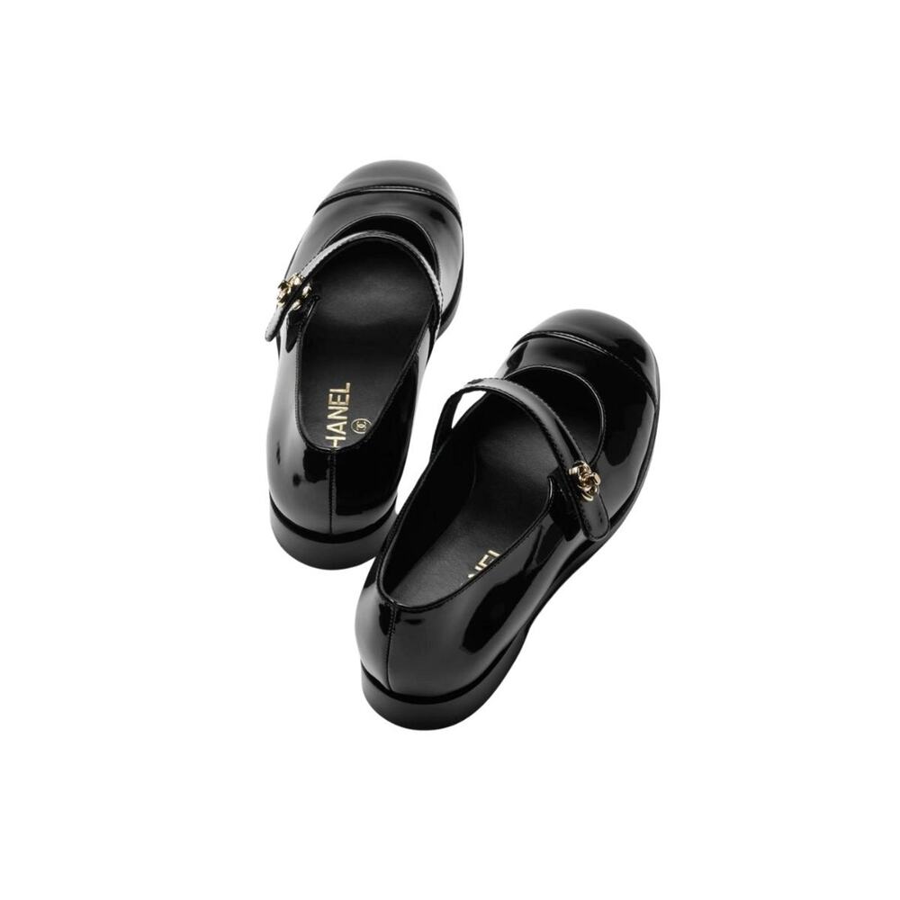 Chanel REV Black Patent Turnlock CC Mary Jane Moccasin Ballet Loafer Flat 39 - Picture 16 of 16